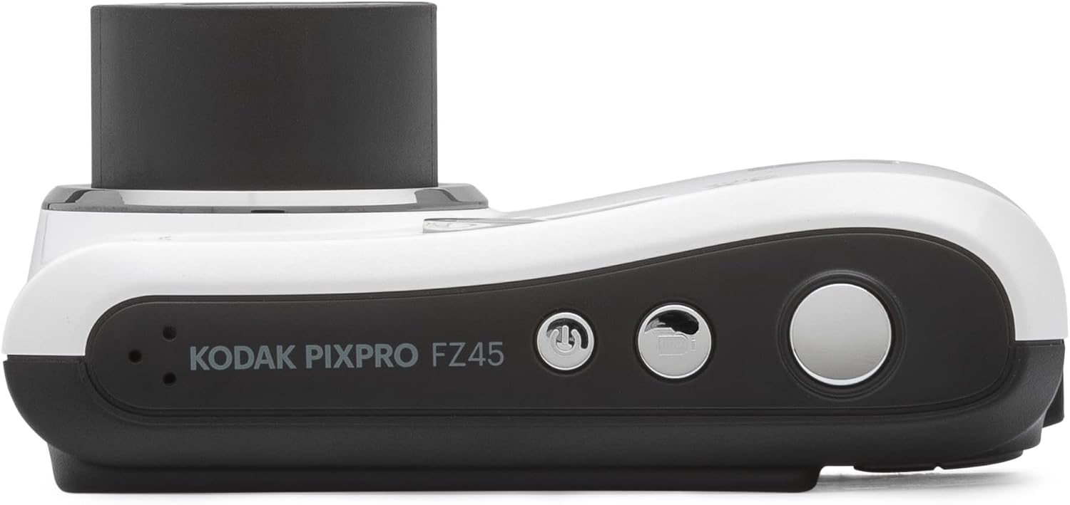 Kodak PIXPRO FZ45 Digital Camera + Black Point & Shoot Camera Case + Transcend 64GB SD Memory Card + Tri-fold Memory Card Wallet + Hi-Speed SD USB Card Reader + More! (White)