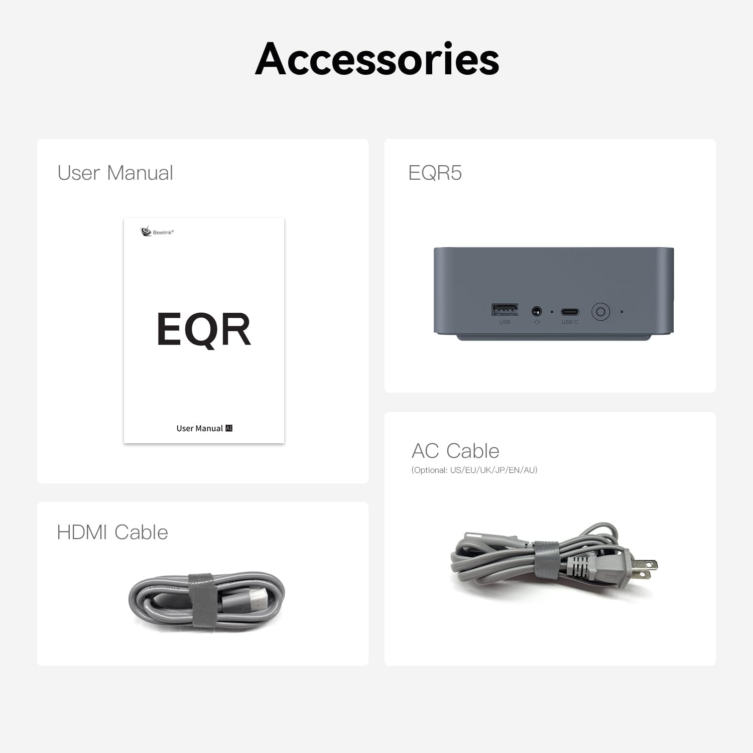 Beelink EQR5 Mini PC, AMD Ryzen 5 5625U(6C/12T, Up to 4.3GHz), Mini Computer 16G DDR4 RAM 500GB NVMe SSD, Built-in Power Supply 4K@60Hz Dual Display HDMI2.1/WiFi6/BT5.2/1000Mbps
