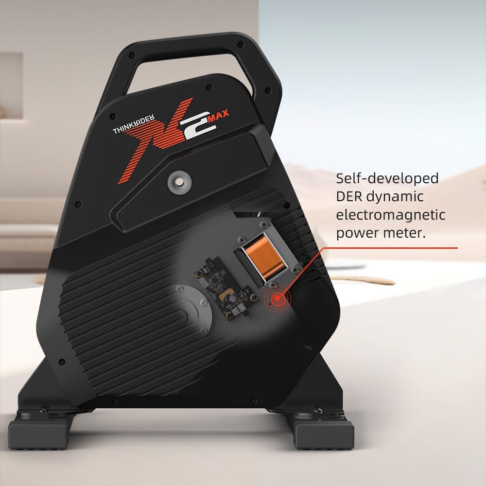 ThinkRider X2Max Smart Bike Trainer Cycle Trainer Bicycle Trainer, Quiet Portable Design for Indoor Driving, Simulates 18% Slope, ANT + & BLE