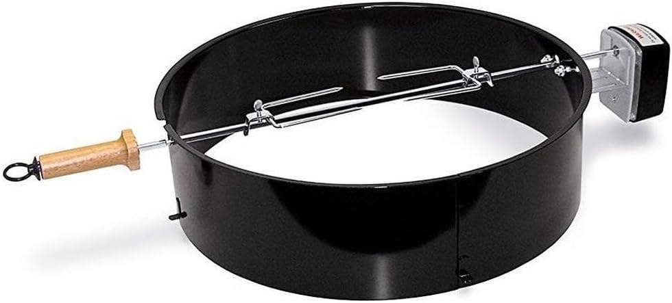 Weber Kettle Grill Rotisserie Kit for 22 Inch Charcoal Grill - Great for Slow Roasting Chicken, Lamb, Ribs, or Turkey on your Weber Grill; Includes Spit, Forks, and Motor