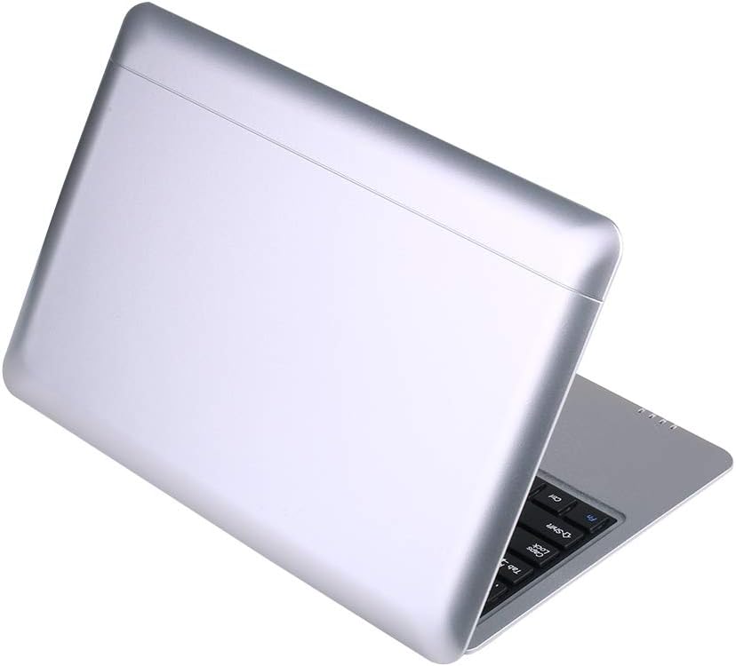 2025 Version 10.1 Inch Portable 8GB Computer Laptop PC Quad Core Android 6.0 Mini Netbook Slim and Lightweight Notebook YouTube Player Flash (Silver)