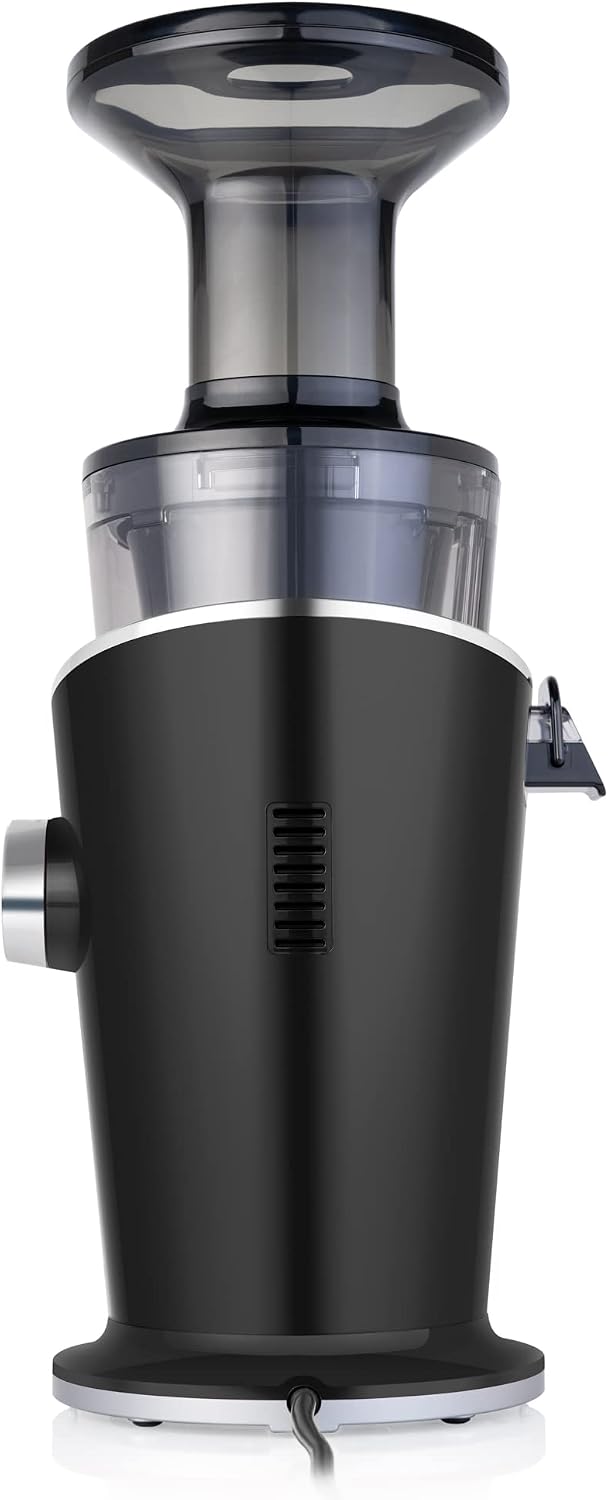 Sana 848 Easy Clean Vertical Juicer - Low Speed 43 RPM - Quiet - 15 Year Warranty Carrots Celery Wheatgrass Greens (Matte Black)