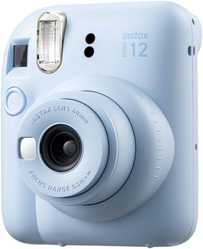 FUJIFILM INSTAX Mini 12 Instant Film Camera | Pastel Blue Bundled with INSTAX Mini Instant Film |40 Exposures + Instax Accessory Bundle + AA Batteries + Cleaning Cloth (10 Items)