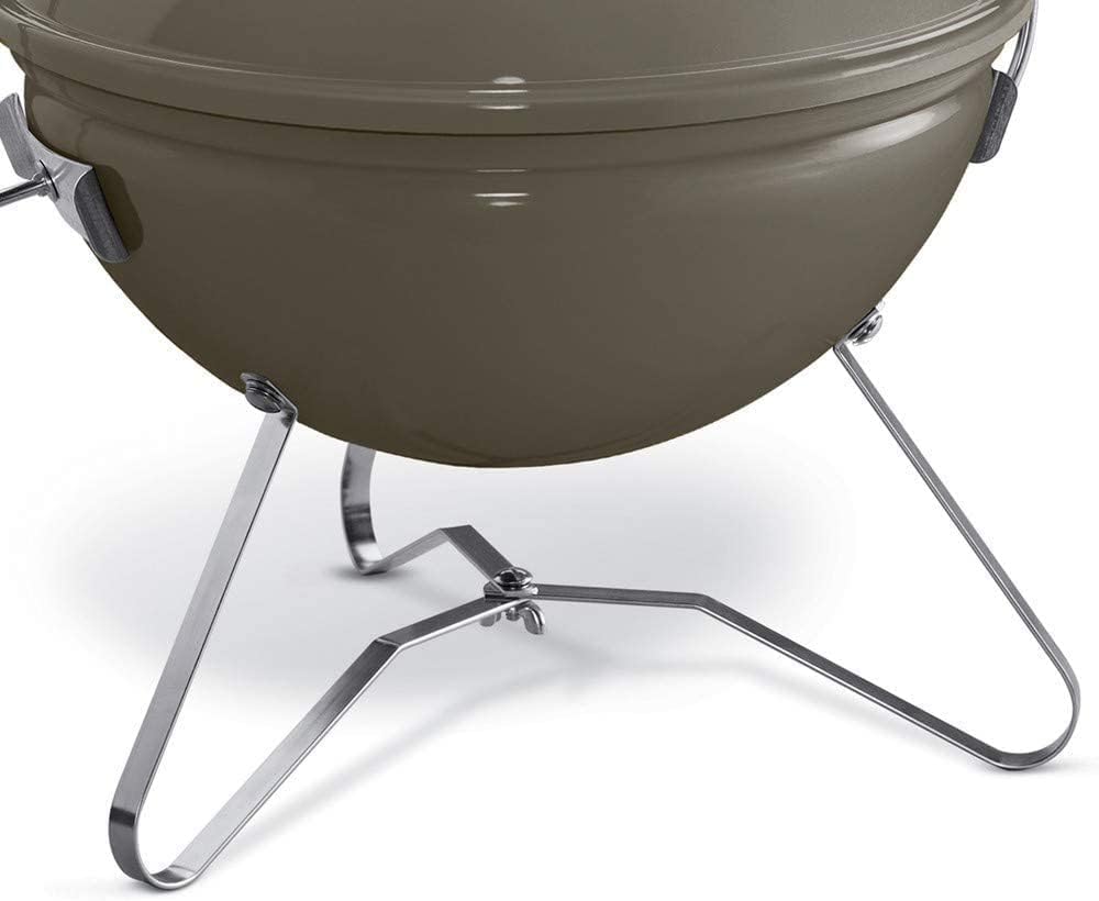 Weber Smokey Joe Premium Charcoal Barbecue/Portable Design, Porcelain-Enamelled Lid & Bowl, 37 cm Cooking Surface, Tuck-N-Carry Handle, Smoke Grey