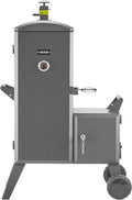 VEVOR Charcoal Offset Smoker, Heavy-Duty Steel BBQ Offset Smoker with Side Firebox, Movable Outdoor Barbecue Smokers with 6 Adjustable Grates, Thermometer & Air Vents for Backyard Patio Party Cooking