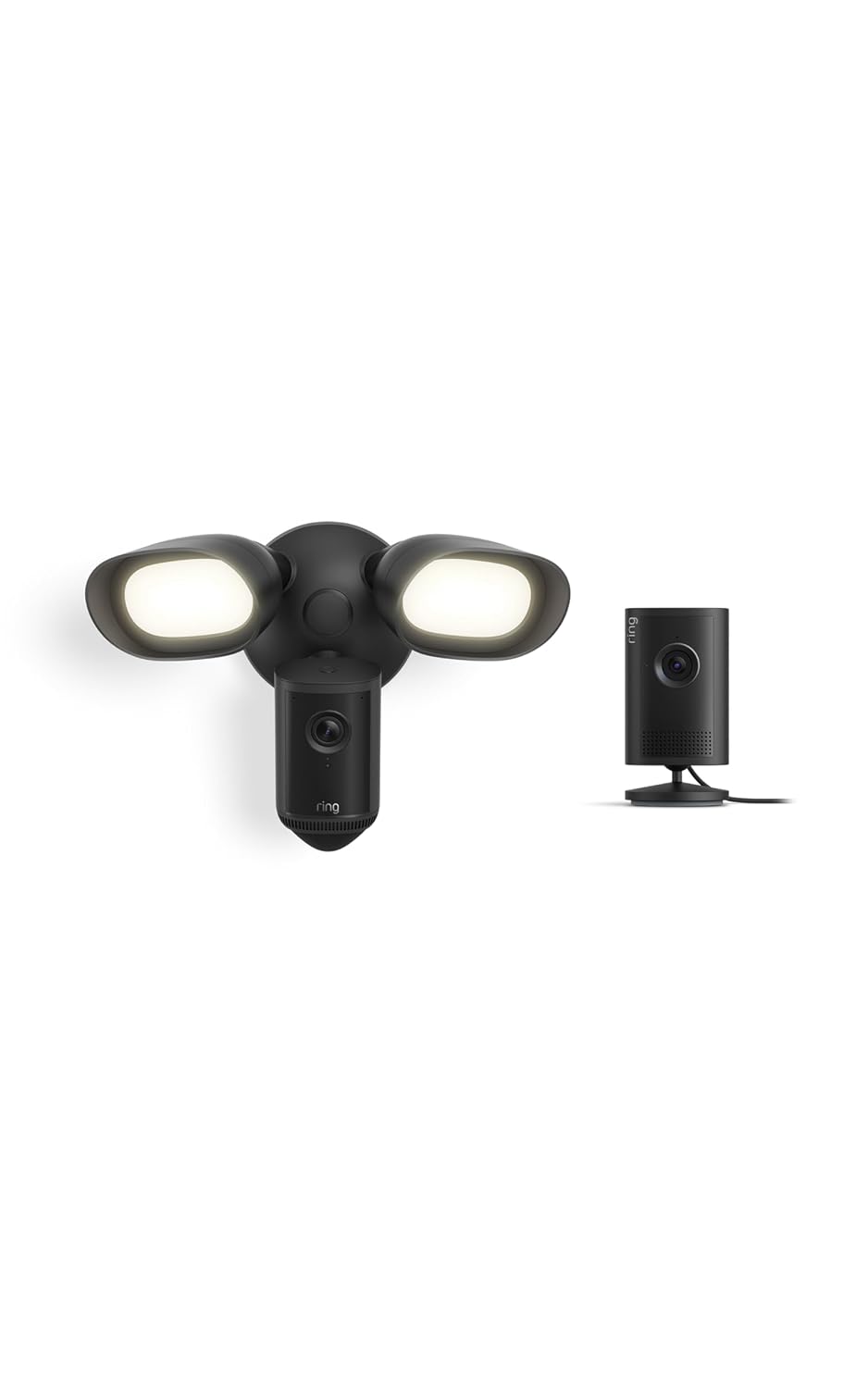 Ring Floodlight Cam Pro (Newest Model), Black with Indoor Cam Plus (Newest Model), Black