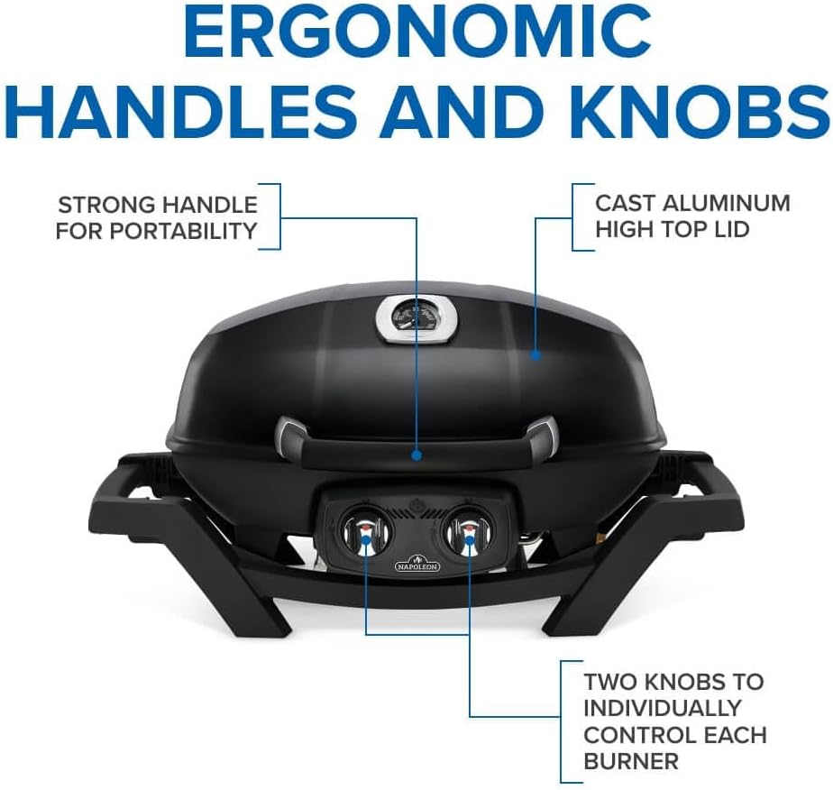 Napoleon PRO285-BK Portable Propane Grill, Black