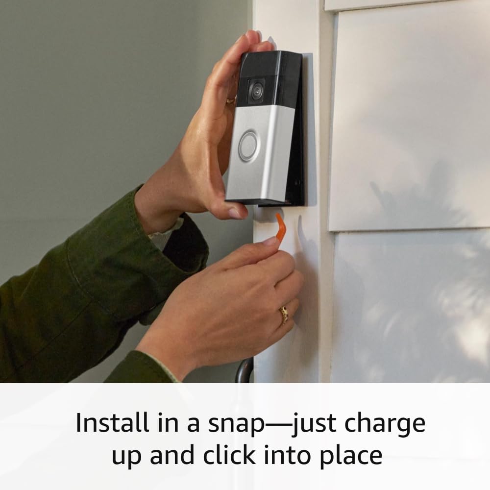 Ring Battery Doorbell with Ring Pan-Tilt Indoor Cam (White)