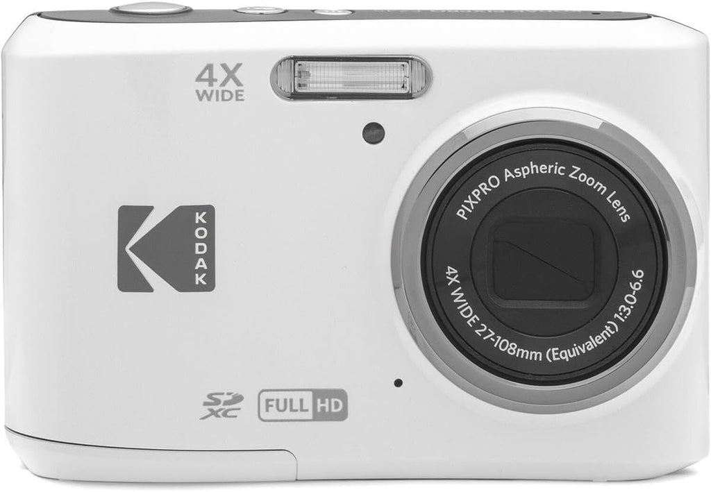 Kodak PIXPRO FZ45 Friendly Zoom 16MP Full HD Digital Camera, Bundle with 32GB Memory Card and Camera Bag, Flexible Tripod, and Card Reader (White)