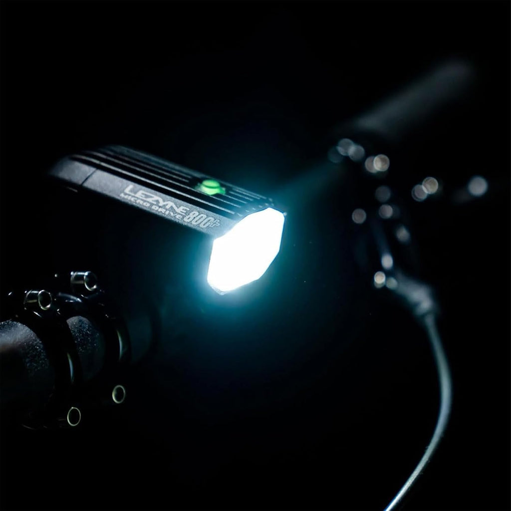 LEZYNE Micro Drive 800+ LED Bike Light Set | 800 Lumen CNC Aluminum Front Light with Rear Light Options | IPX7 Waterproof Cycling Illumination with High-Visibility Safety Modes