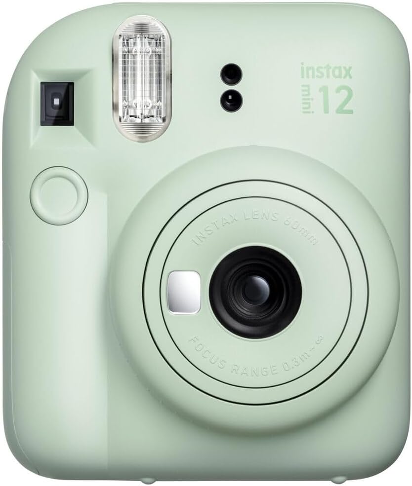 FUJIFILM INSTAX Mini 12 Instant Film Camera | Mint Green Bundled with INSTAX Mini Instant Film |40 Exposures + Instax Accessory Bundle + AA Batteries + Cleaning Cloth (10 Items)