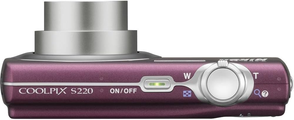 Nikon Coolpix S220 10MP Digital Camera with 3x Optical Zoom and 2.5 inch LCD (Plum)