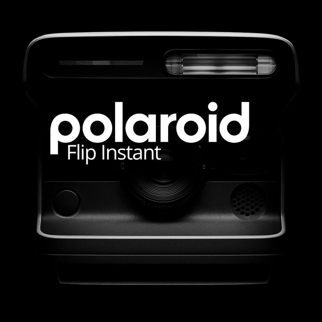 Polaroid Flip Instant Camera with Sonar Autofocus, Retro Instant Film Camera Bundle (Black) Includes B&W Film, Color Film, and Film Kit (4 Items) - Vintage Design, Easy-to-Use for Photography Lovers