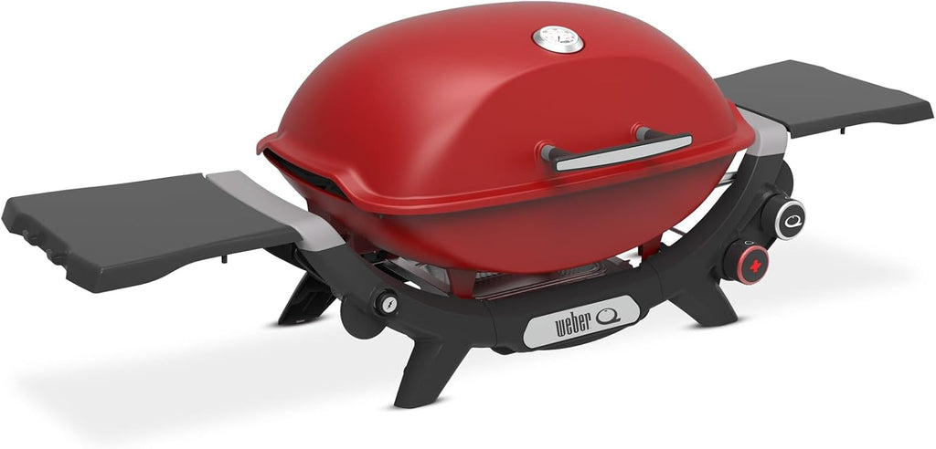 Weber Q 2800N+ Liquid Propane Portable Grill, Flame Red – Wide 250°–700°F Temp Range with Plus Burner for Searing, Low‑Temp Roasting & High-Dome Lid for Travel & Camping
