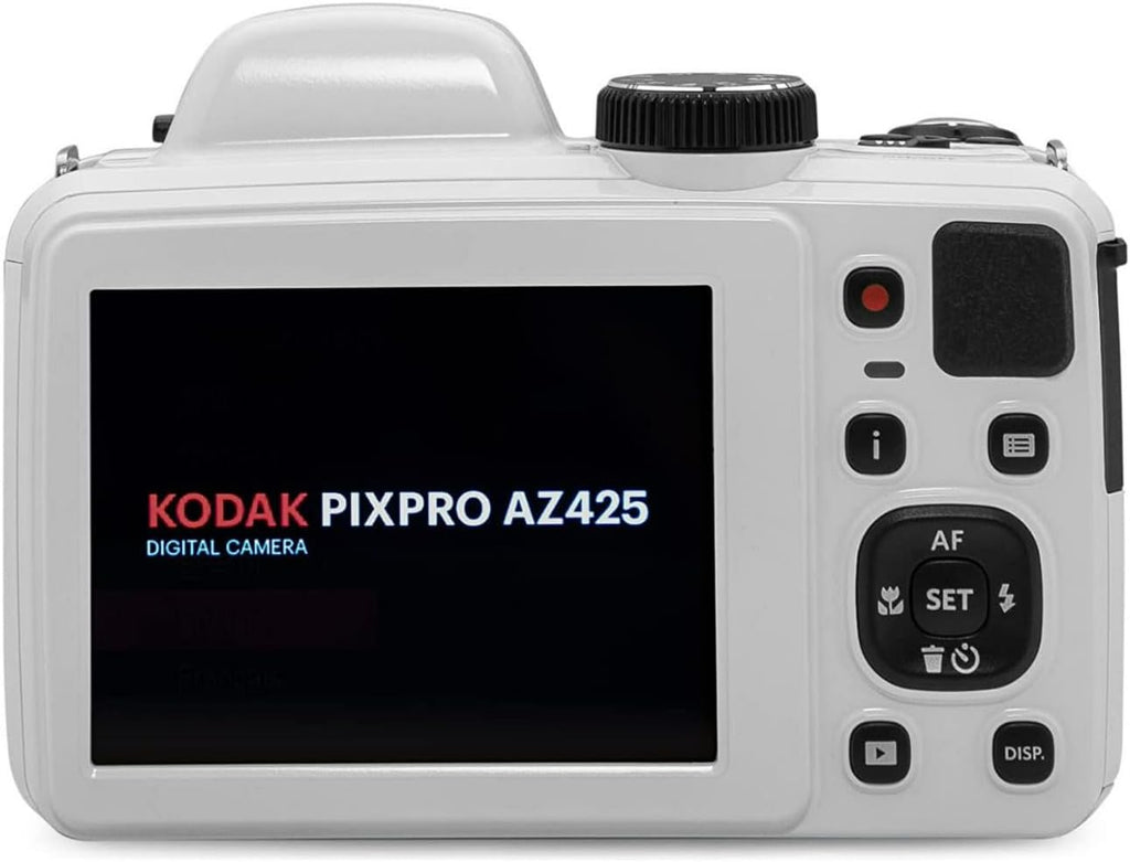 Kodak PIXPRO Astro Zoom AZ425 20MP Digital Camera (White) Bundle with 32GB SD Card, Rechargeable Battery and Charger Kit, Camera Case and Accessory Kit (4 Items)