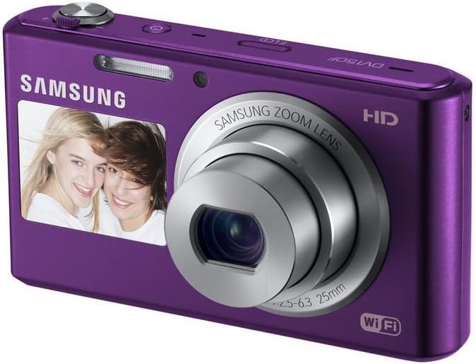 Samsung DV150F 16.2MP Smart WiFi Digital Camera with 5x Optical Zoom and 2.7' front and 1.5' rear Dual LCD Screens (Purple) (OLD MODEL)