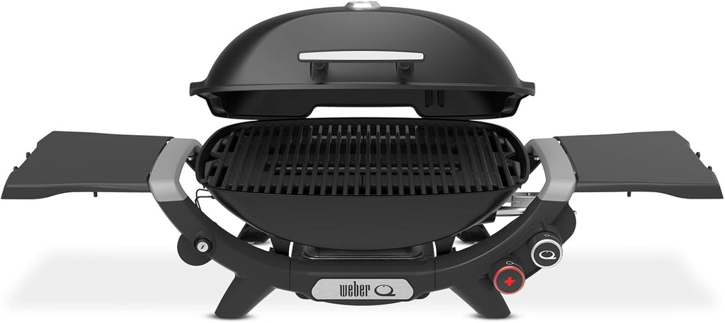 Weber Q 2800N+ Liquid Propane Portable Grill, Midnight Black – Wide 250°–700°F Temp Range with Plus Burner for Searing, Low‑Temp Roasting & High-Dome Lid for Travel & Camping