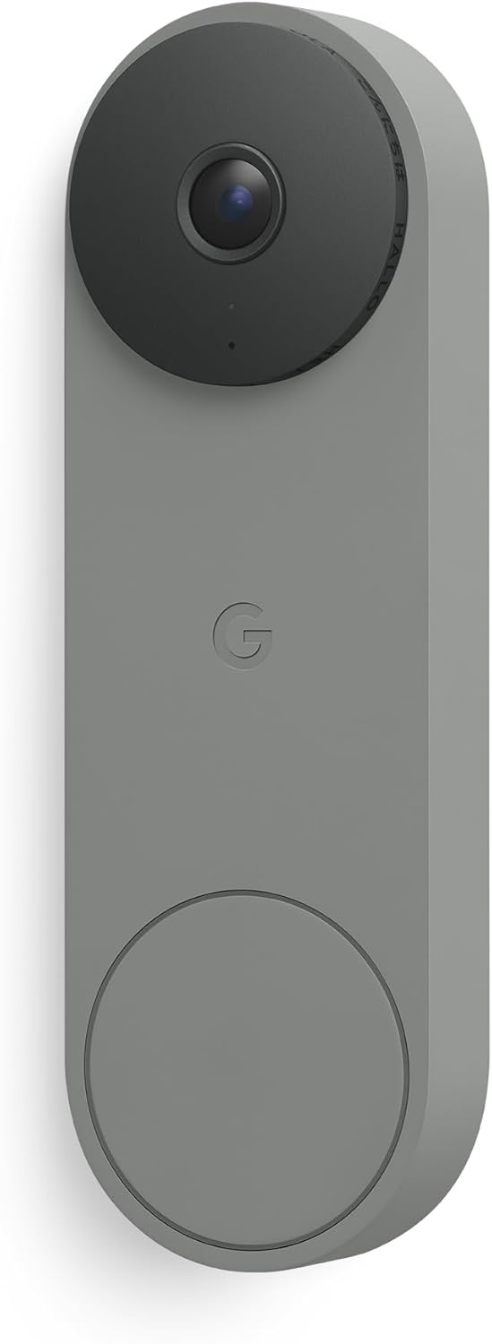 Google Nest Doorbell (Wired, 3rd Gen) - 2K Video and Gemini, Live View, Night Vision, 2-Way Audio - Works with Google Home - 2025 Model - Hazel
