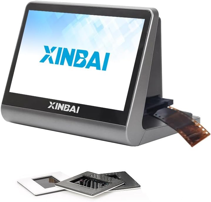 48 MP Film & Slide Scanner with 7 Inch LCD Screen, All-in-One Digital Film Scanner Built-in 16GB Memory Converts B&W/135/110/126 KPK Negative and Super 8/Monochrome Slides into JPEG Photos