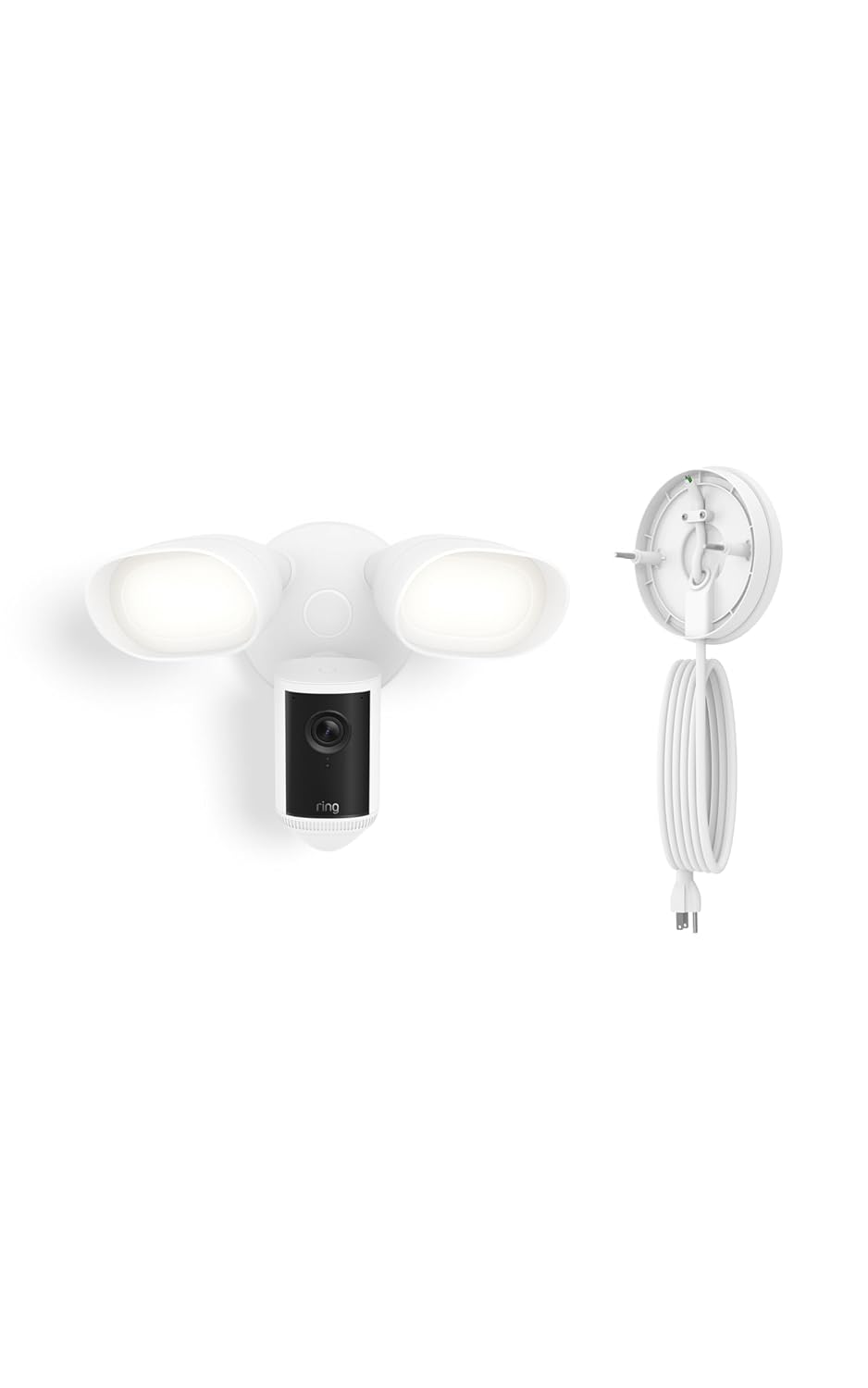 Ring Floodlight Cam Pro (Newest Model), White with Plug-In Mount, White