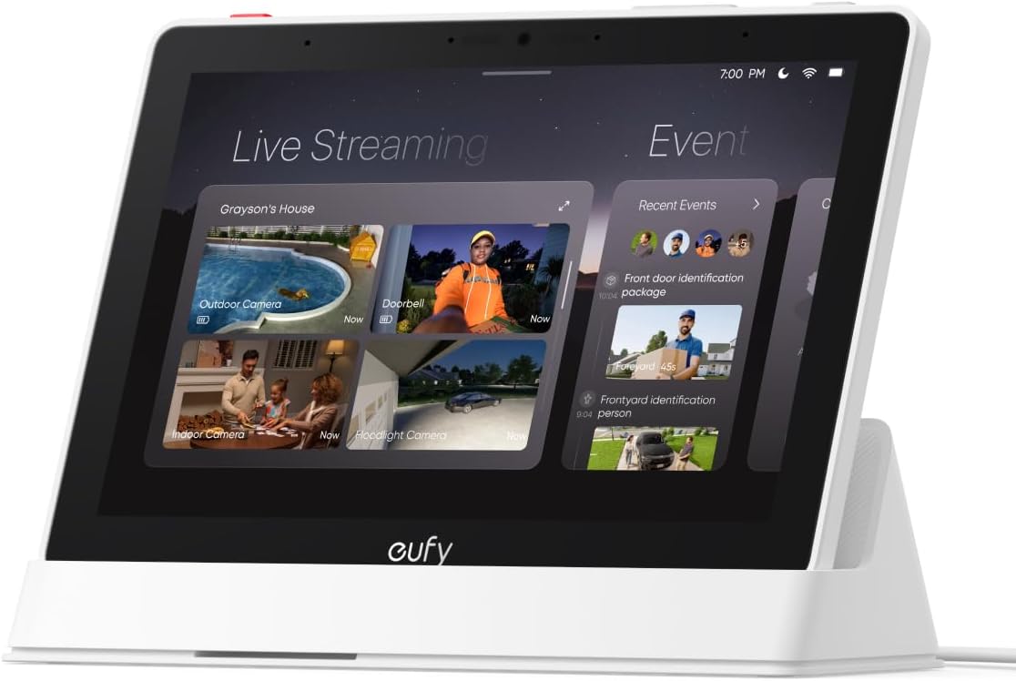 eufy Security eufy Smart Display E10, Smart Home Hub, 8' Control Panel, Compatible Devices, Four Views on One Screen, Instant Door Alerts, Daily Event Reports, One Tap Control