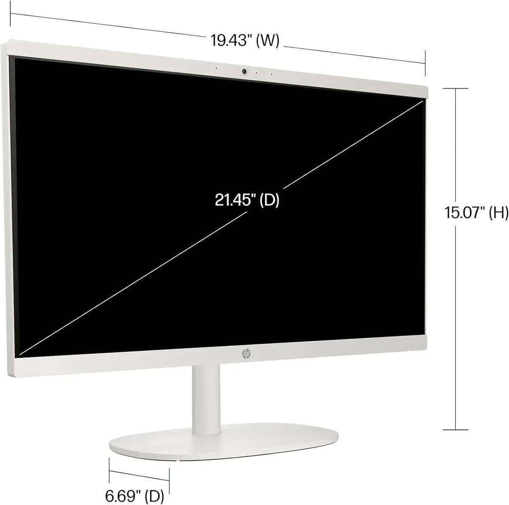 HP 22' FHD All-in-One Desktop Computer | Intel Dual-Core CPU | 16GB DDR4 RAM, 512GB PCIe SSD | WiFi 6, Bluetooth 5.3, RJ45 | Anti-Glare | Intel UHD Graphics | USB-C 5Gbps Port | Wired KB & Mouse