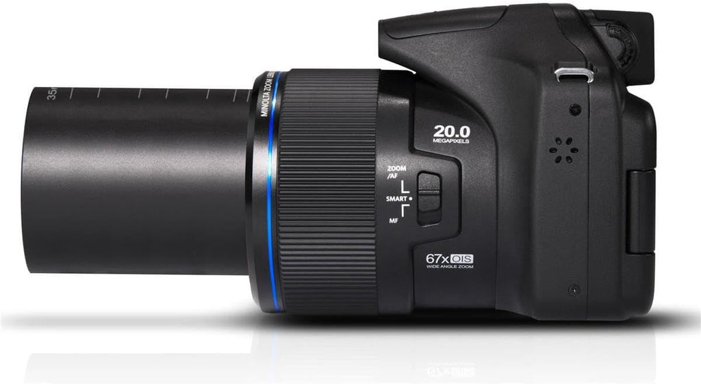 Minolta Pro Shot 20MP Digital Camera – 67x Optical Zoom, Full 1080p HD Video, Optical Image Stabilization, Wi-Fi, 3-inch Articulating LCD Screen, 27 Scene Modes – Includes 16GB SD Card (Black)