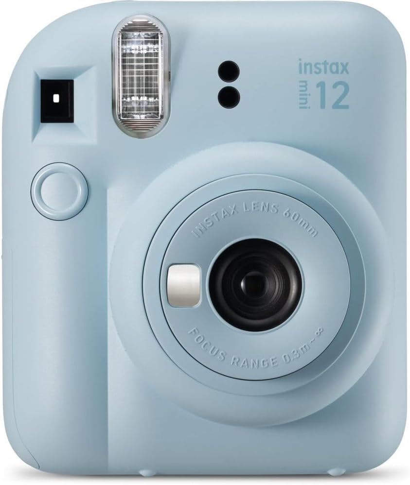 FUJIFILM INSTAX Mini 12 Instant Film Camera | Pastel Blue Bundled with INSTAX Mini Instant Film |40 Exposures + Instax Accessory Bundle + AA Batteries + Cleaning Cloth (10 Items)