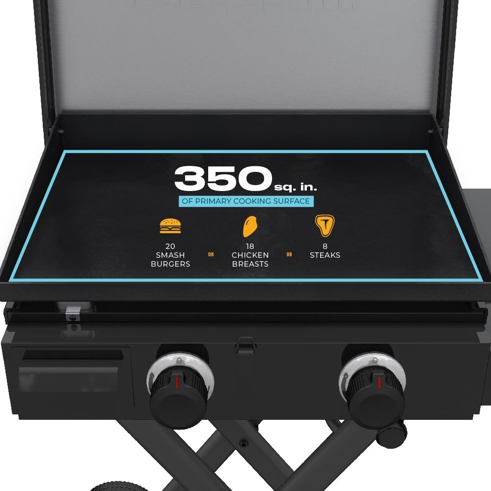 Charbroil® 22' Performance Series™ Folding Cart 2-Burner Portable Propane Gas Griddle, Black - 463711223