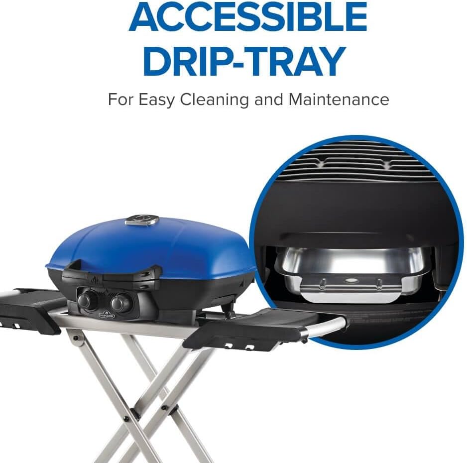 Napoleon TQ285XBL1 Propane Gas Grill, 285 sq. in (Scissor Cart), Blue