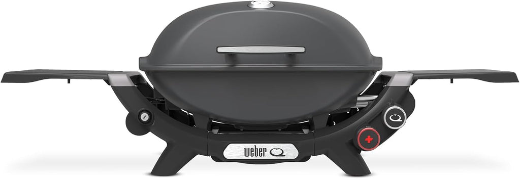 Weber Q 2800N+ Liquid Propane Portable Grill, Charcoal Grey – Wide 250°–700°F Temp Range with Plus Burner for Searing, Low‑Temp Roasting & High-Dome Lid for Travel & Camping