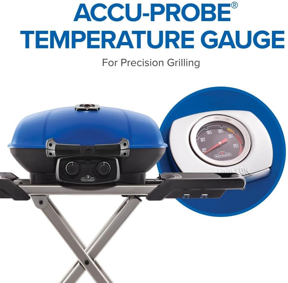 Napoleon TQ285XBL1 Propane Gas Grill, 285 sq. in (Scissor Cart), Blue