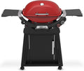 Weber Q 2800N+ Liquid Propane Grill with Stand, Flame Red – Wide 250°–700°F Temp Range with Plus Burner for Searing, Low‑Temp Roasting & High-Dome Lid