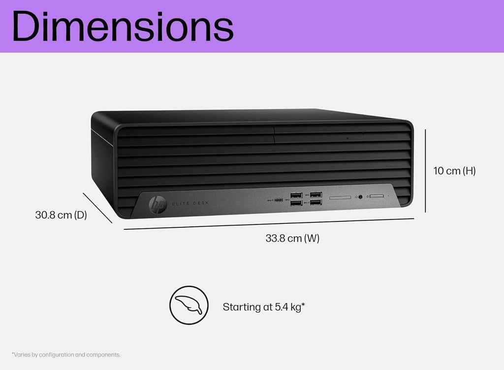 HP Desktop PC Elite SFF G9| 6-core 5GHz Ryzen-5 Processor(1.3 Times Faster Than Intel i7-1255U) | 24GB DDR5 RAM, 1TB SSD| WiFi| Bluetooth| HDMI, USB, RJ-45| Windows 11 Pro| Wired KB & Mouse