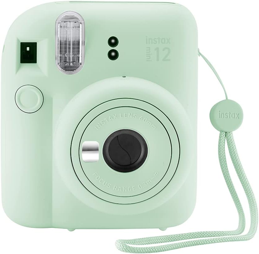 Fujifilm Instax Mini 12 Instant Camera with Case, 20 Fujifilm Prints, Decoration Stickers, Frames, Photo Album and More Accessories (Mint Green)