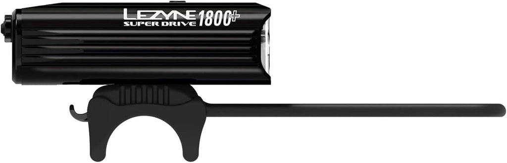LEZYNE Super Drive Bicycle USB Rechargeable IPX7 White LED Front Light with Multiple Solid & Flash Modes | Integrated Silicone Rubber Strap Mount | Smart Connect