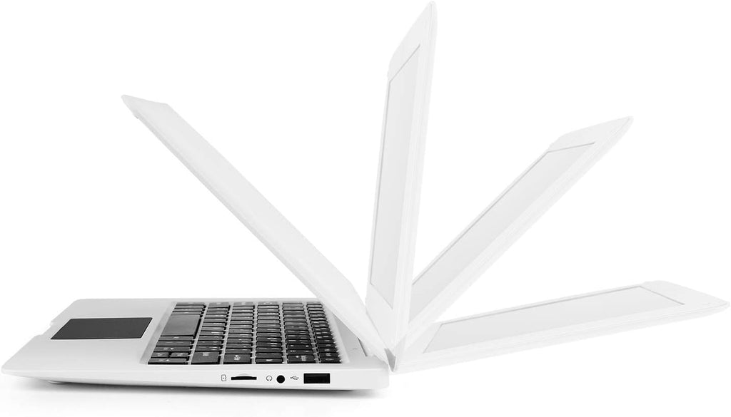Windows 10 Computer Laptop Mini 10 Inch 32GB Ultra Thin and Light Netbook Quad Core CPU PC HDMI WiFi USB YouTube (White)
