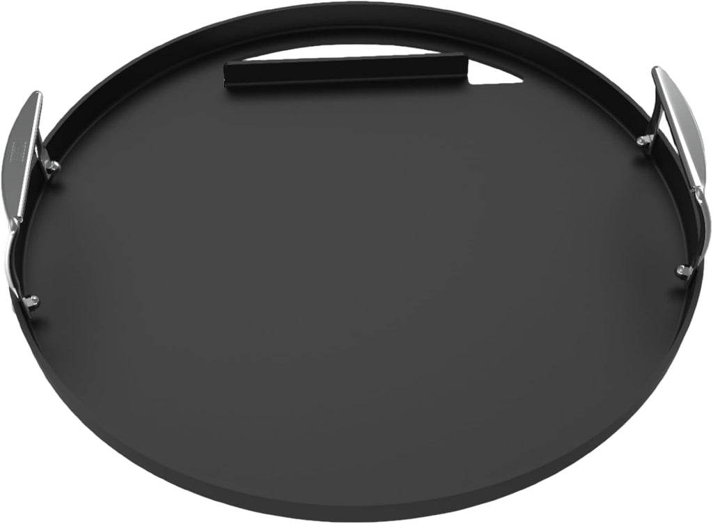 Weber Rust‑Resistant 22' Round Griddle Insert – Pre‑Seasoned Carbon Steel with Handles, Edge‑to‑Edge Cooking Surface, Fits 22' Weber Kettle Grills
