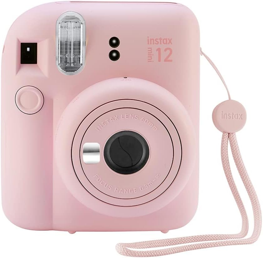 Fujifilm Instax Mini 12 Instant Camera with Case, 20 Fujifilm Prints, Decoration Stickers, Frames, Photo Album and More Accessories (Blossom Pink)