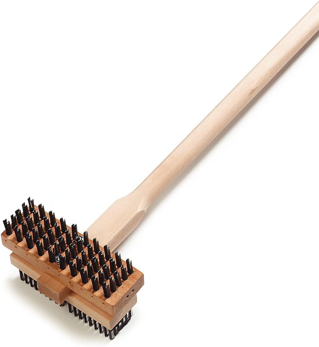 Carlisle FoodService Products Stainless Steel Double Broiler King Grill Brush with Handle, 48 Inches, (Pack of 2)
