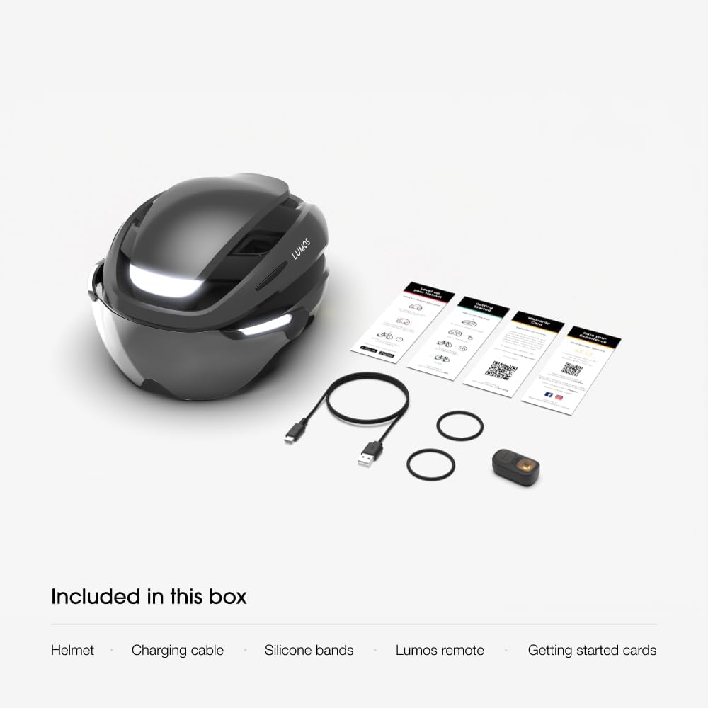 Lumos Ultra E-Bike Smart Helmet | NTA 8776 Certified | Front & Rear LED Lights | Retractable Face Shield | App Controlled | EBike, Scooter, Cycling, Bicycle | Adults, Men Women