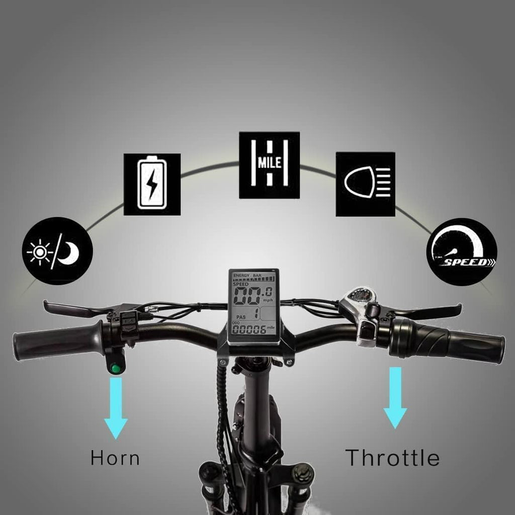 NARRAK Fat Tire Folding Electric Bike, 48V & 624Wh Lithium Removable Battery, Peak 1100W Brushless Motor, Max Speed 20Mph, M5 Large LCD Display, Suspension, Step-Over/Thru Frame
