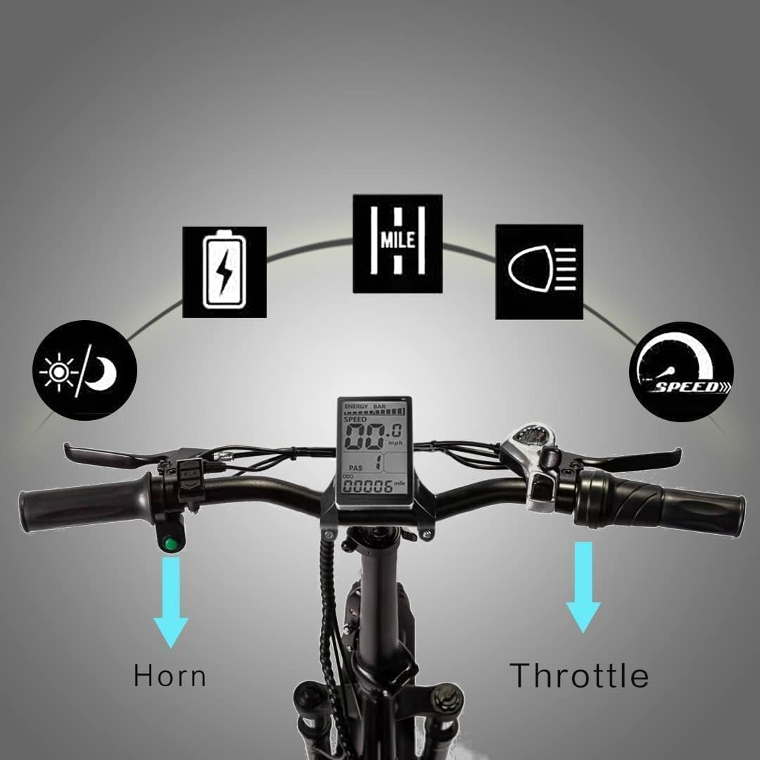 NARRAK Fat Tire Folding Electric Bike, 48V & 624Wh Lithium Removable Battery, Peak 1100W Brushless Motor, Max Speed 20Mph, M5 Large LCD Display, Suspension, Step-Over/Thru Frame