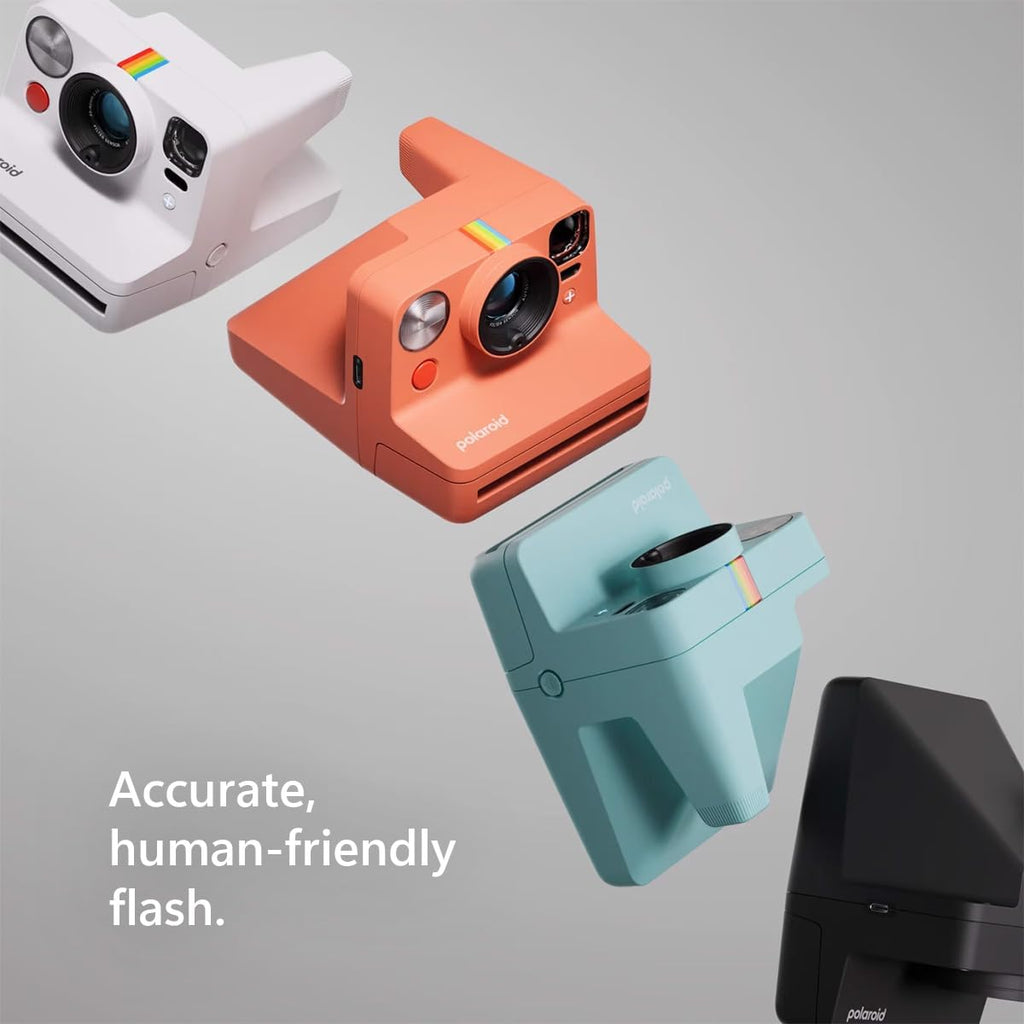 Polaroid Now+ 3rd Generation Bluetooth i-Type Instant Camera with 16 Color Film Photos, Coral | App Controlled with Signature Series Case Bundle