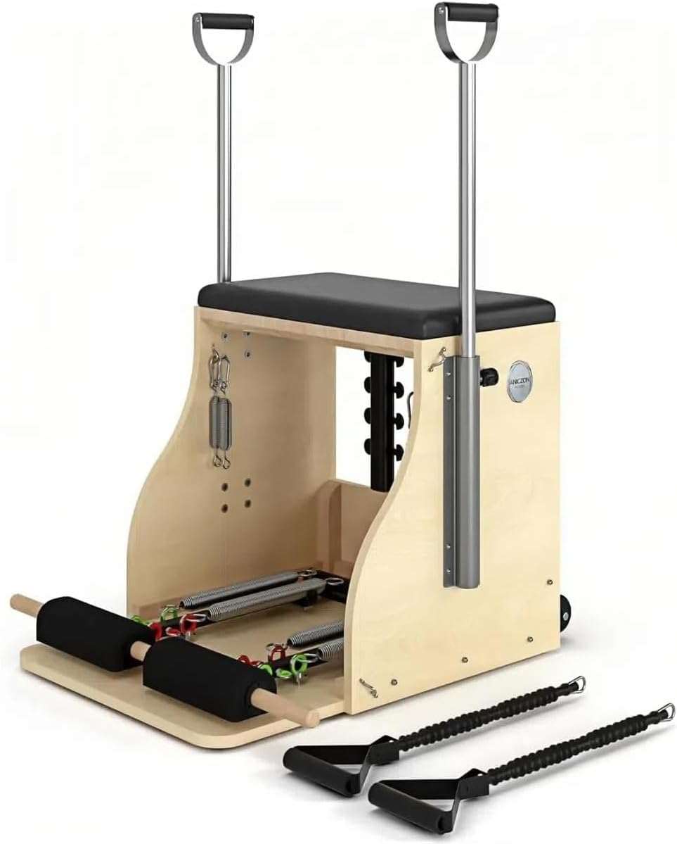 Pilates Chair, Split-Pedal Stability Combo Chair with Handles, Wunda Chair Pilates Machines for Home Use and Studio, 90% Assembled