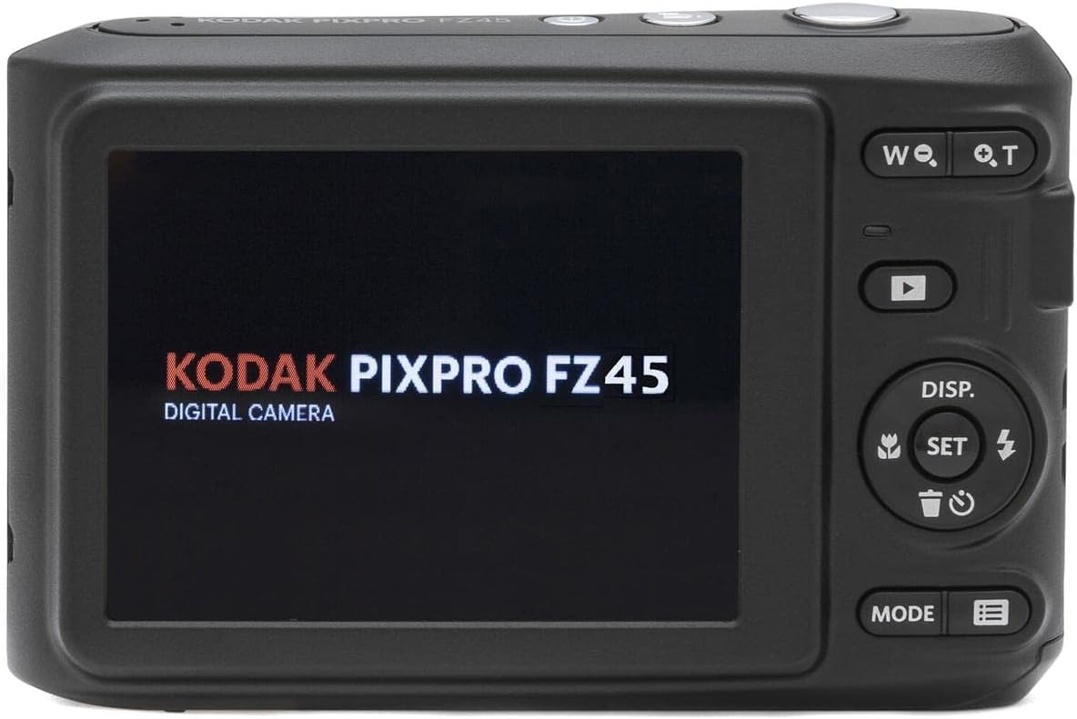 KODAK PIXPRO FZ45-BK 16MP Digital Camera 4X Optical Zoom 27mm Wide Angle 1080P Full HD Video 2.7' LCD Vlogging Camera, Bundle with Camera Case and 32GB SD Card, Kodak 1-Year Limited Warranty. (Black)