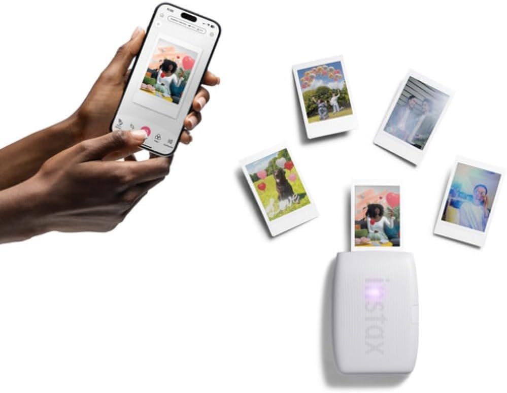 Fujifilm INSTAX Mini Link 3 Smartphone Printer | Clay White Bundled INSTAX Mini Instant Film | 20 Exposures + Microfiber Cleaning Cloth (3 Items)