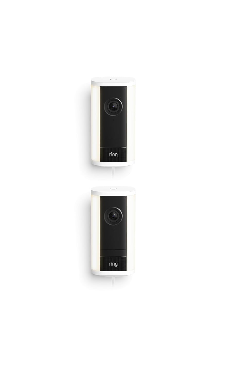 Ring Spotlight Cam Pro, Plug-in (newest model), Home or business security, Retinal 4K with wide-angle video, 10x Enhanced Zoom, and 600 Lumen Spotlights, 2-pack, White