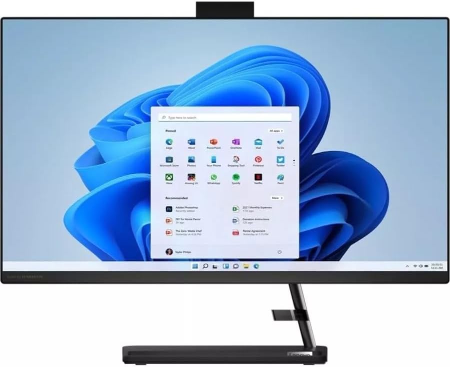 Lenovo IdeaCentre 3 21.5 22 All-in-One Desktop Computer, Intel Pentium Gold 8505 16GB DDR4 RAM 512GB SSD, Windows 11, Black, Keyboard and Mouse Included
