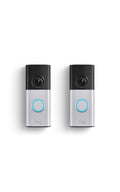 Ring Wired Doorbell Plus (Newest Model) — Retinal 2K with wide-angle video, 4x Enhanced Zoom, and Low-Light Sight 2-pack, Nickel Silver
